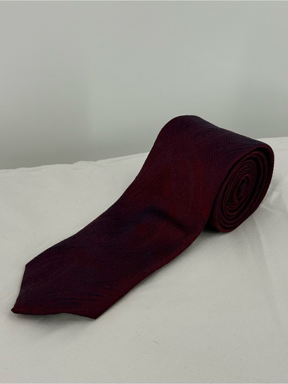 Joseph Abboud Maroon Paisley Men's Silk Tie